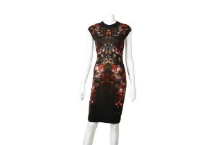 Alexander McQueen Wool Floral Print Dress - Size S