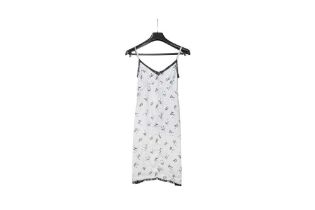 Prada Grey Floral Silk Camisole Slip Dress