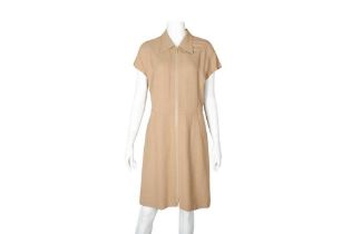 Prada Beige Crepe Shirt Dress - Size 44