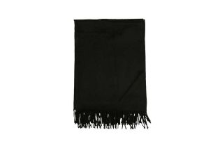 Hermes Black Cashmere Logo Stole