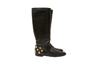 Gucci Black Babouska Flat Long Boot - Size 38