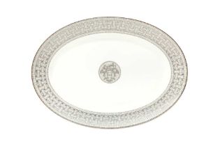 Hermes ‘Mosaique Au 24 Platinum’ Oval Platter Large Model