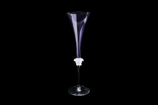 Versace Rosenthal Purple Medusa Lumiere Champagne Flutes