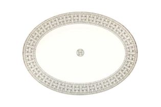 Hermes ‘Mosaique Au 24 Platinum’ Oval Platters Small Model