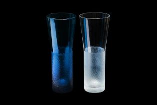 Hermes Clear and Blue St Louis Highball Glasses