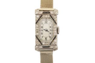 MOERIS | A DIAMOND AND ONYX ART DECO COCKTAIL WATCH