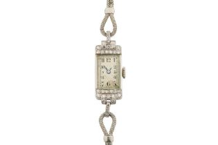 AN ART DECO DIAMOND COCKTAIL WATCH