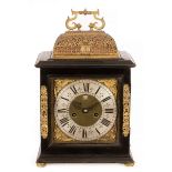 A William & Mary ebonised eight-day, bell striking, bracket clock, John Wrench, Chester,