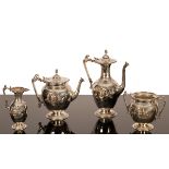 A Victorian four-piece silver tea and coffee service, George Angell, London 1865,
