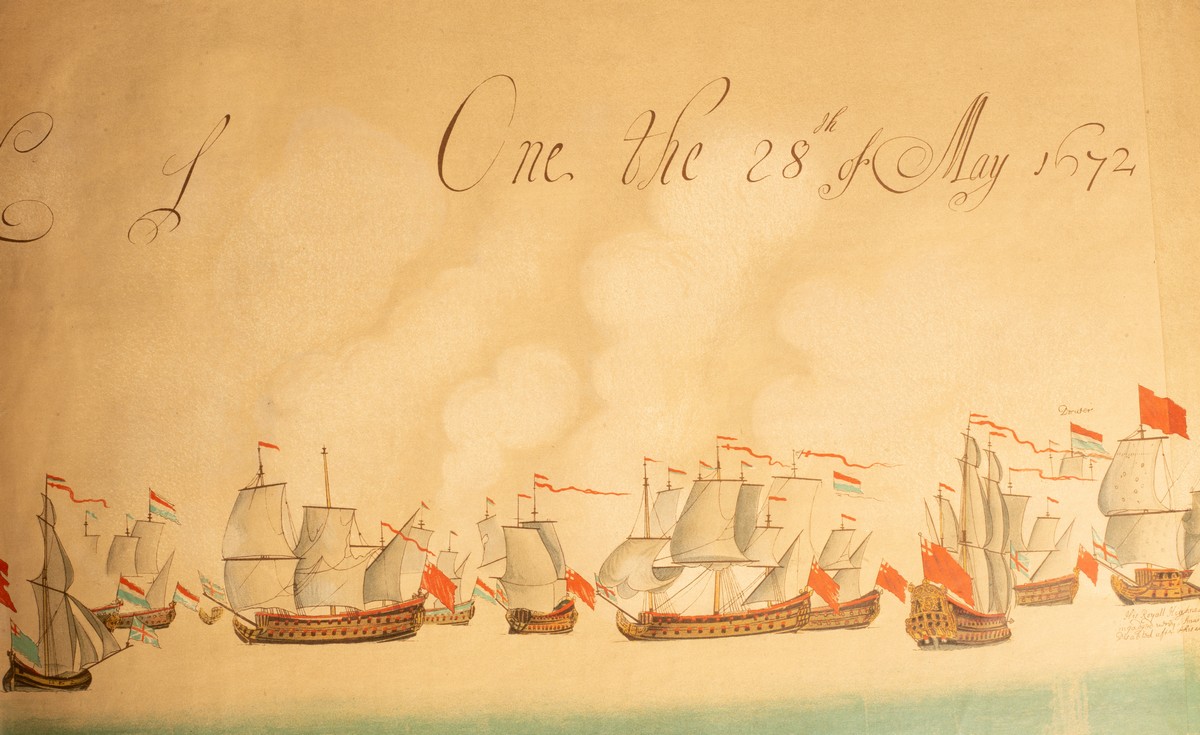 A series of ten marine panorama prints relating to the first naval battle of the third Anglo-Dutch - Image 3 of 3