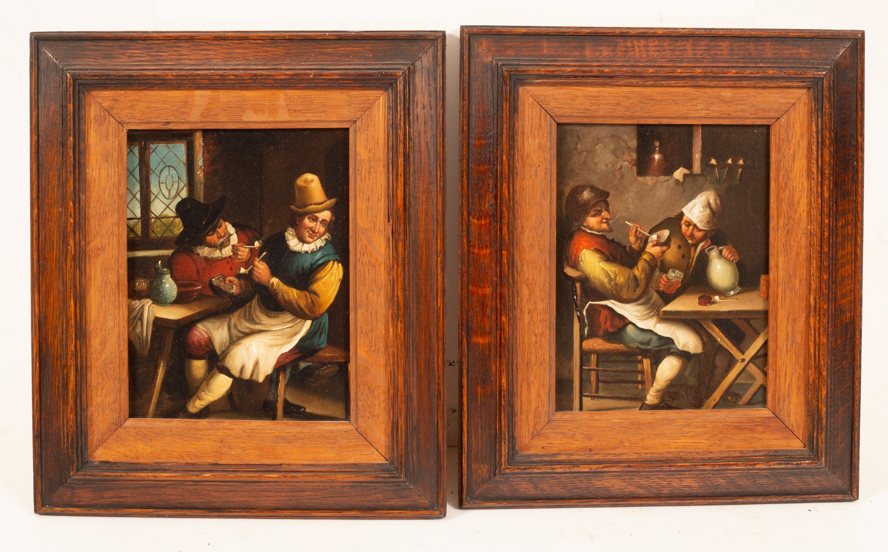 Manner of David Teniers the Younger/Tavern Scenes/a pair/oil on metal, - Image 3 of 3