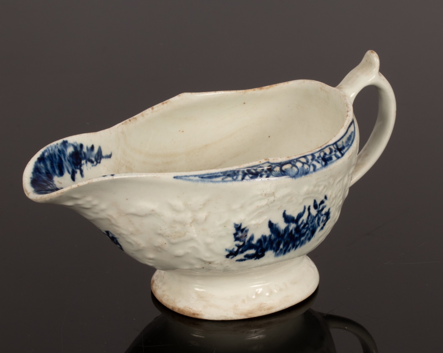 A Lowestoft sauce boat, circa 1760-70,