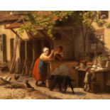 Henri van Seben (1825-1913)/Figures by a Well /signed and dated 1855/oil on panel, 31.5cm x 39.