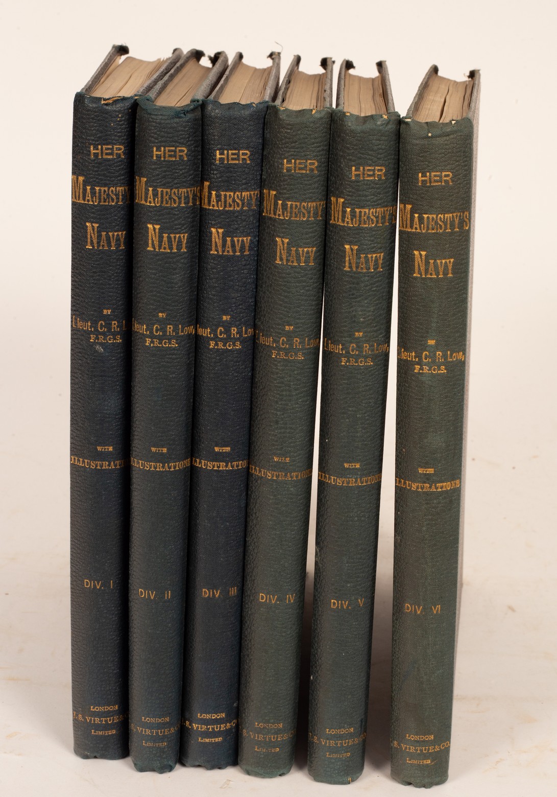 Low (Charles R) Her Majesty's Navy, including its deeds and battles, 1st edition, 6 vols,