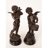 After Moreau/Musical Cherubs/a pair/bronzes,