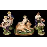 A set of four Continental porcelain figures emblematic of the Seasons,