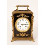 A 19th Century ebonised and gilt metal bracket clock, with eight-day movement,
