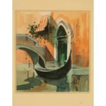 Saverio De Bello (born 1951)/Venetian Canal Scenes/a pair/signed lower right/watercolour on card, 9.
