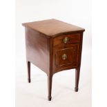A late 18th Century mahogany pedestal sideboard, crossbanded and fitted a drawer and cupboard, 54.