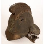 A fireman's helmet by Merryweather & Sons CONDITION REPORT: Condition information is