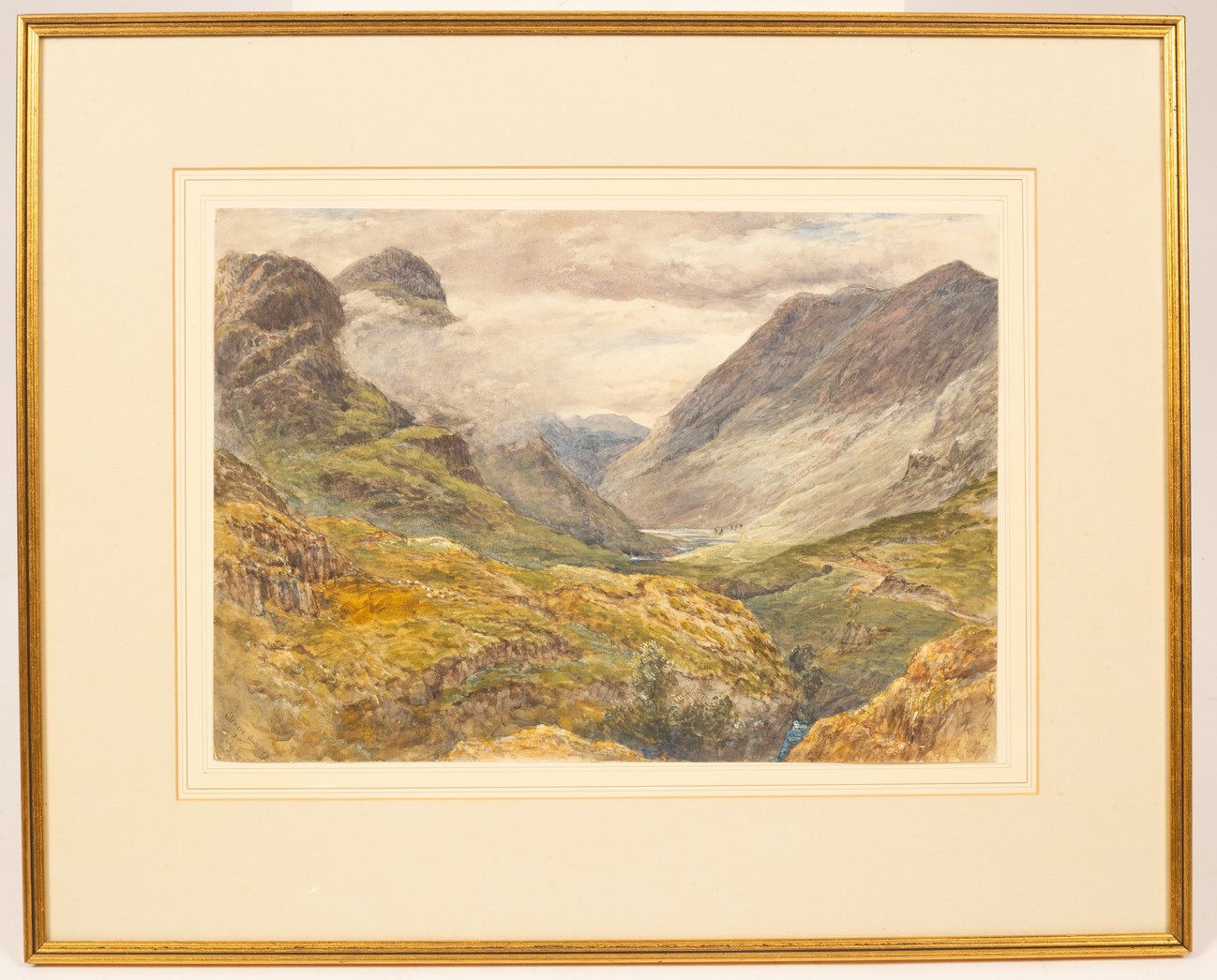 19th Century/Glencoe/initialled JO and dated 1854/watercolour, 35cm x 49. - Image 2 of 3