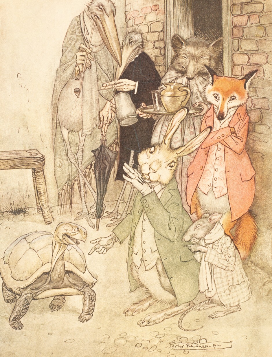 Aesop's Fables, 1912, 4to, 482 of 1450 copies signed, by Rackham, colour plates, - Image 2 of 12