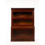 A Globe Wernicke style, three section, stacking bookcase with glazed doors,