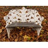A Coalbrookdale cast iron fern pattern garden seat,