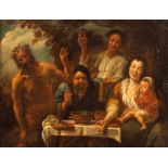 After Jacob Jordaens/The Satyr and The Peasants/oil on canvas,