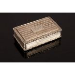 A rectangular silver snuff box, Joseph Willmore, Birmingham 1825,