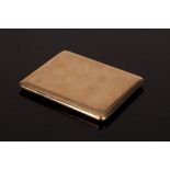 A 9ct gold cigarette case of plain rectangular form, 11cm x 9cm, approximately 167.