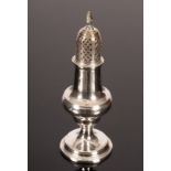 A silver sugar caster, Thomas Shepherd, London 1785, of baluster shape, initialled HMM, 15.