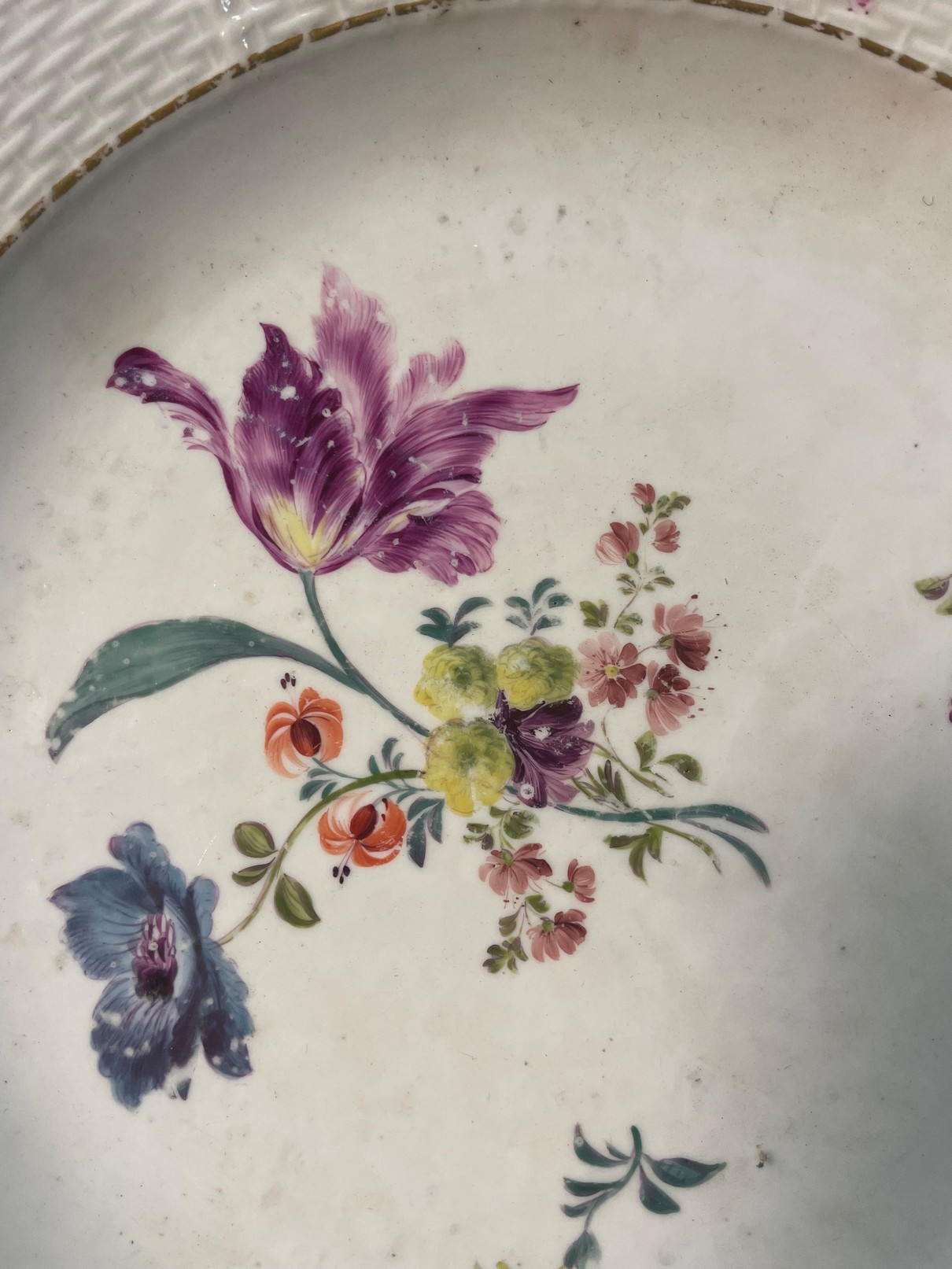 Four Meissen ozier-moulded plates, - Image 5 of 6