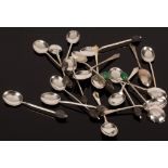 Twelve silver coffee spoons, circa 1930, bean finials, two similar and a set of six coffee spoons,