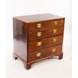 A George III mahogany chest of four drawers on bracket feet,