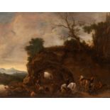 Manner of Philips Wouwerman/Break from the Hunt/oil on canvas, 55.