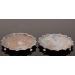 A pair of George II silver salvers, William Peaston,