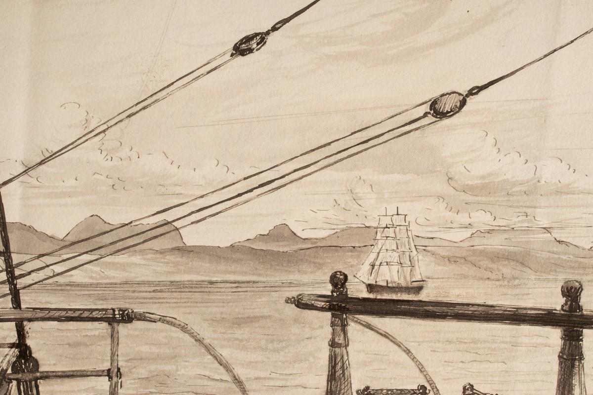 A late 19th Century sketchbook, documenting ships and coastline near Quebec over a month, pencil, - Image 4 of 8