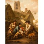 Attributed to Charles Towne (1763-1840)/Badger Baiting Outside a Tavern/indistinctly signed with