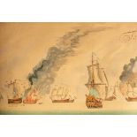 A series of ten marine panorama prints relating to the first naval battle of the third Anglo-Dutch