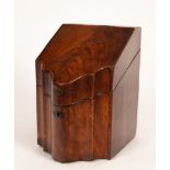 A George III mahogany serpentine fronted knife box,