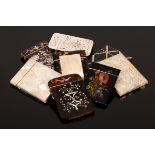 Two 19th Century visiting card cases etched flowers,