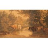 Robert Hills OWS (1769-1844)/Landscape with Cattle Watering/signed and dated 1810 lower