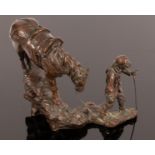 B Gemmell (Contemporary)/A Bronze Figure of a Garron and Stalker/signed and dated 1998/numbered