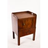 A George III mahogany tray-top commode,