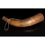 A Spanish American carved horn,