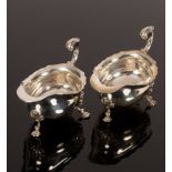 A pair of 18th Century style silver sauce boats, D&J Wellby, London 1925,