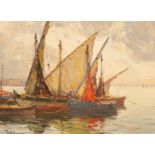 Andre Beronneau (1896-1973)/Barque a Sete/signed lower left/oil on panel, 31.5cm x 44.