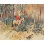 Joan Wanklyn (1924-1999)/Hunting Scene/signed and dated '65 lower right/gouache on paper, 24cm x 28.