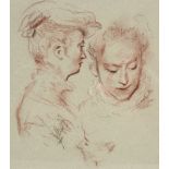 French School in the manner of Watteau, 19th Century/Sketch Of Three Ladies' Heads/gouache on board,